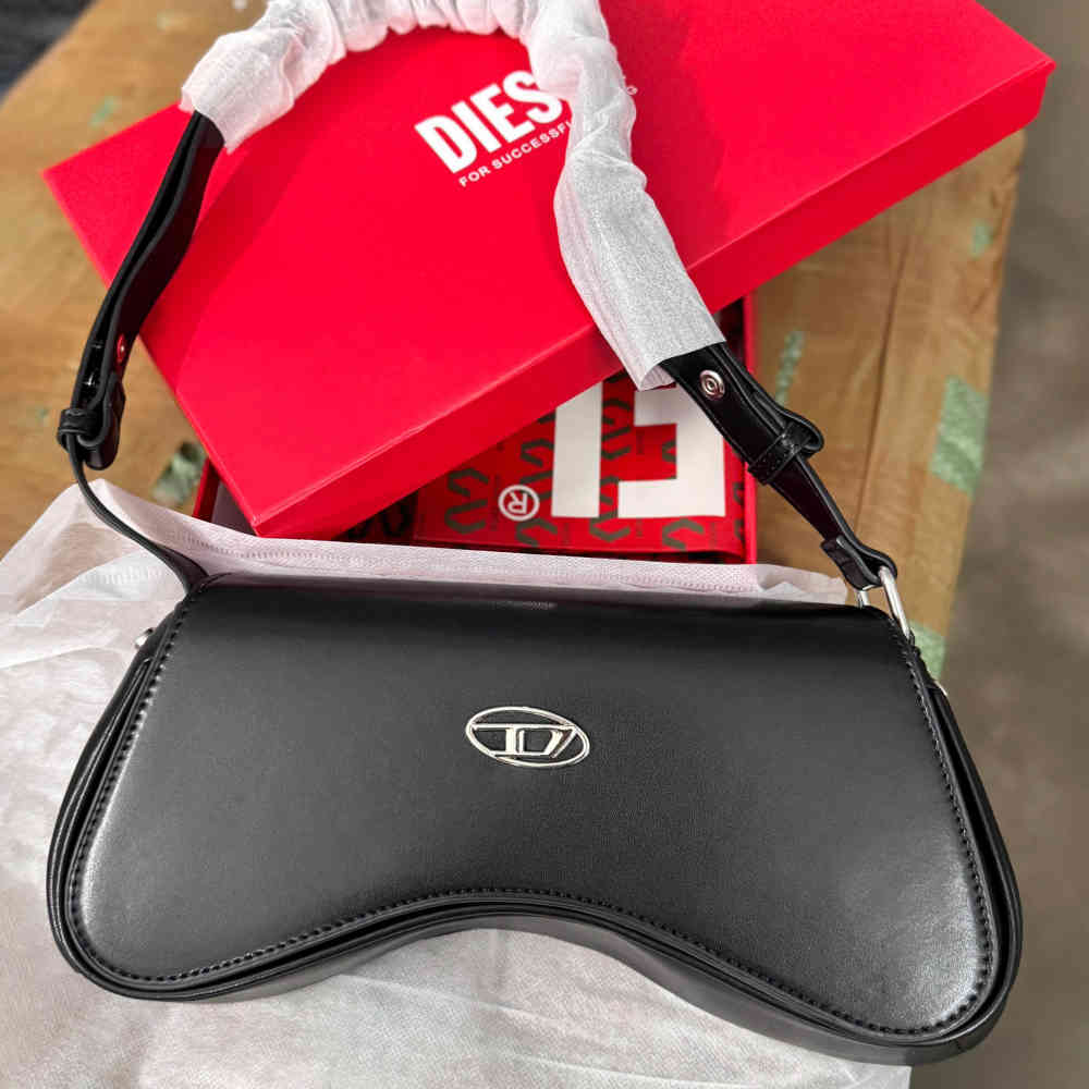 Black Diesel Play White Shoulder Bag