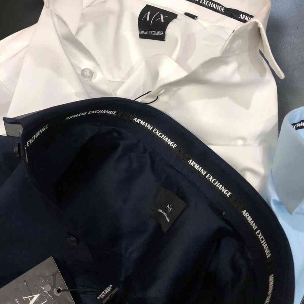 Armani Exchange Navy Blue Cotton Shirt-1