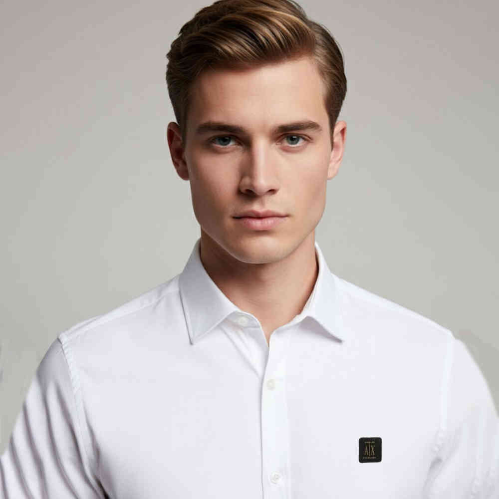 White Armani Exchange Black Cotton Shirt