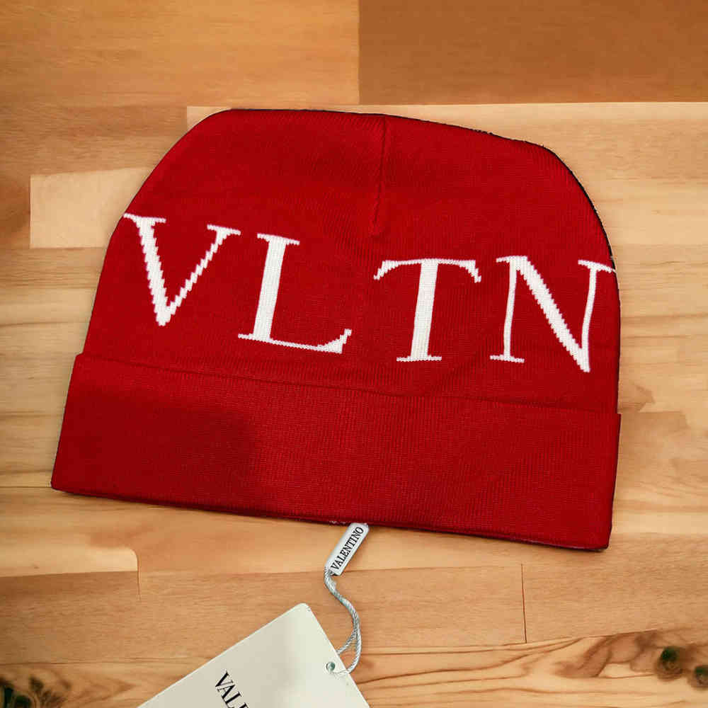 Red Valentino Black & Red Cashmere Beanie