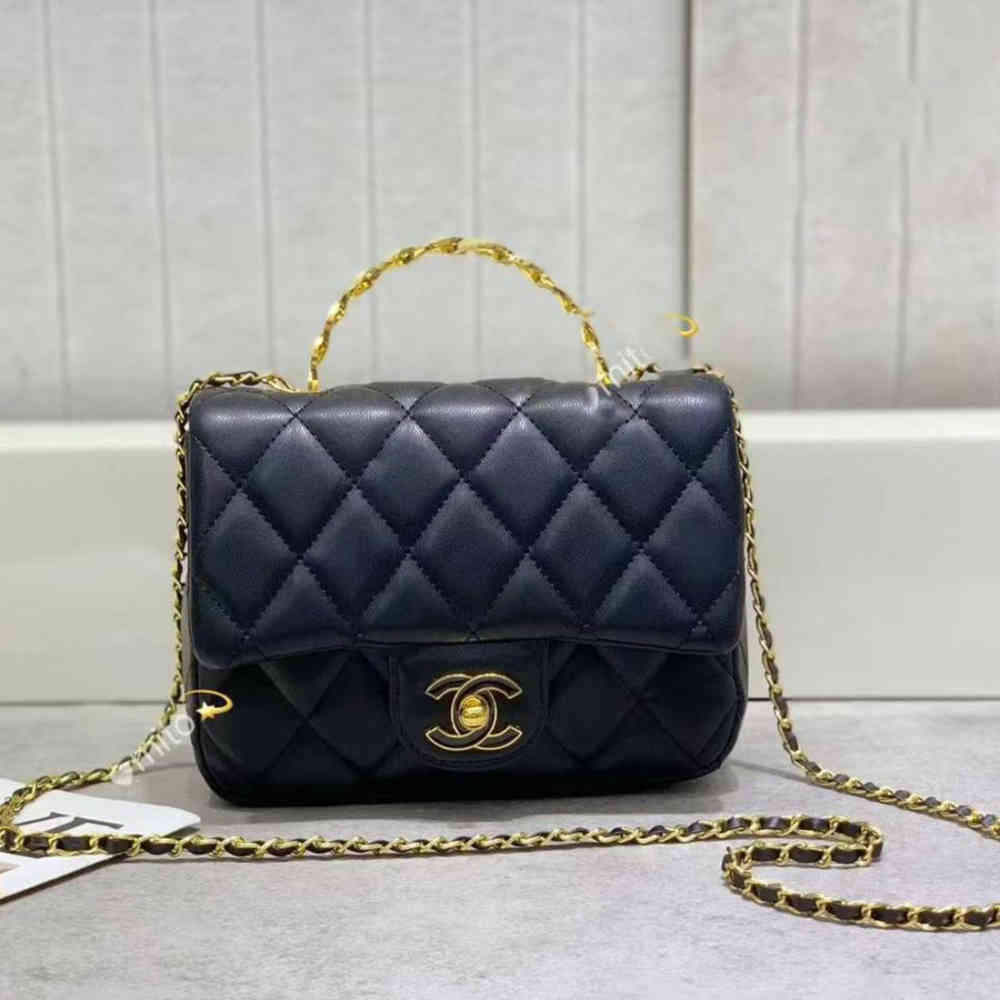 Black Chanel Quilted 18 Pink Sling Bag