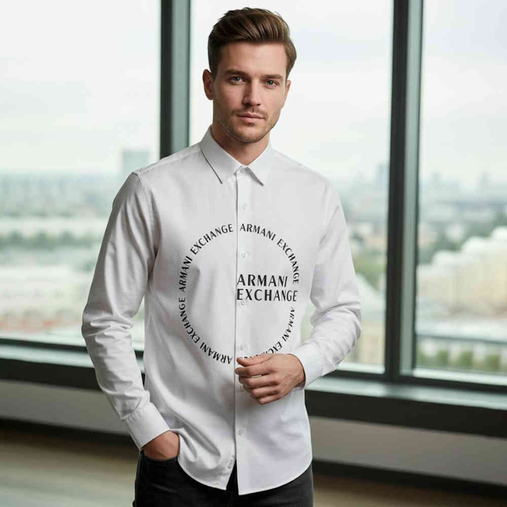 Armani Exchange White Cotton Shirt-1