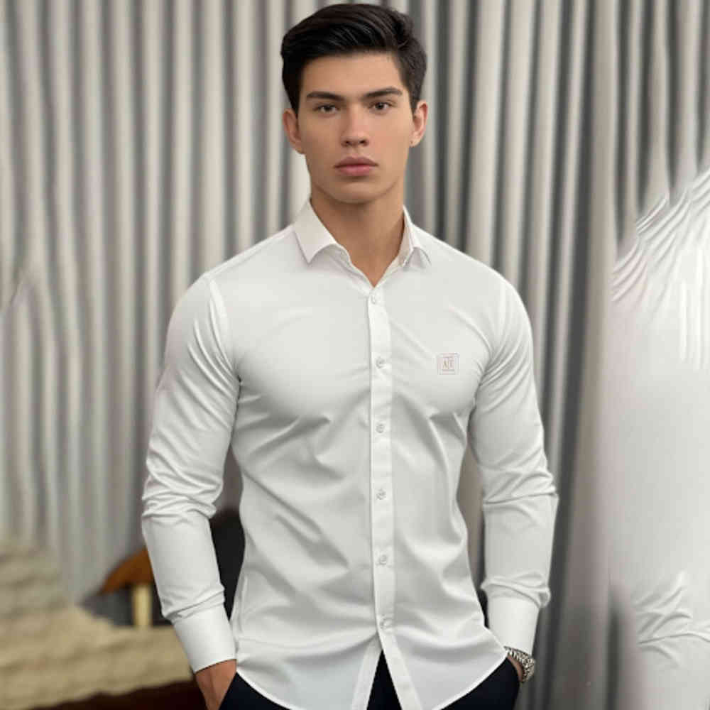 White Armani Exchange Black Cotton Shirt