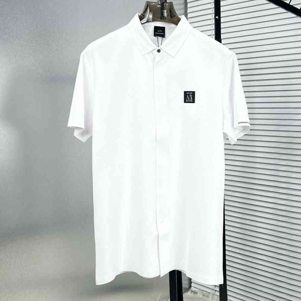Armani Exchange White Premium Quality Polo Shirt-thumb-0