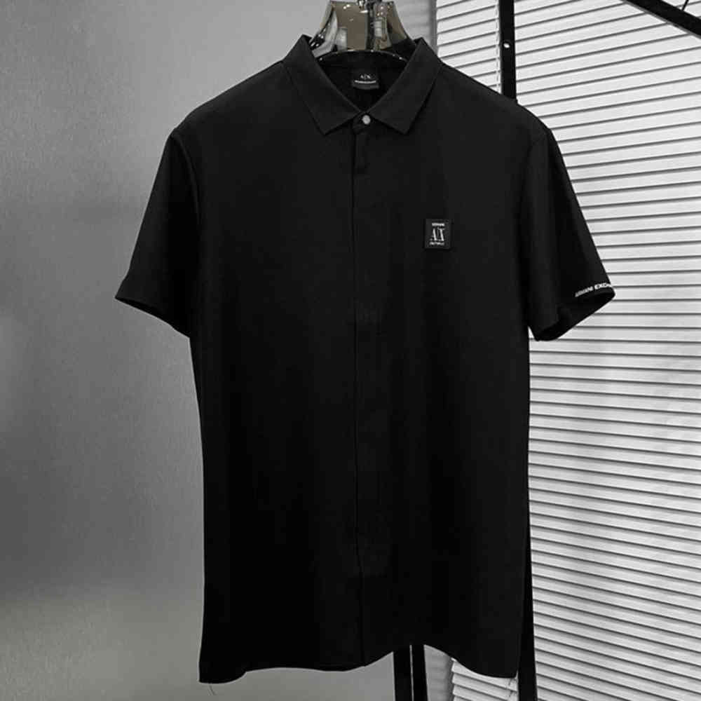 Armani Exchange Black Premium Quality Polo Shirt-thumb-0