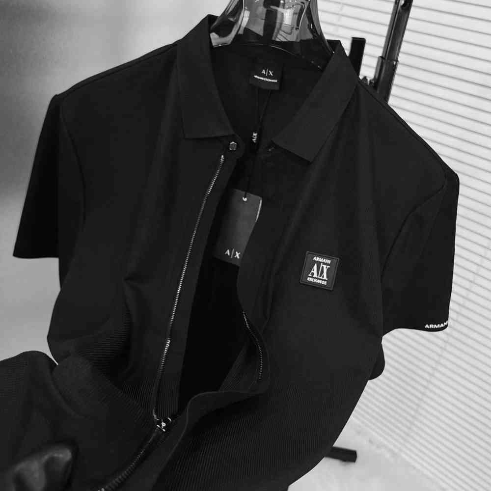 Armani Exchange Black Premium Quality Polo Shirt-thumb-2