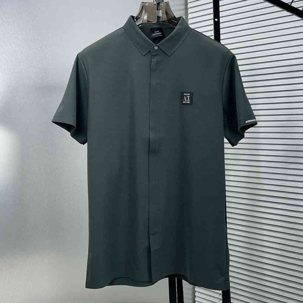 Green Armani Exchange White Premium Quality Polo Shirt