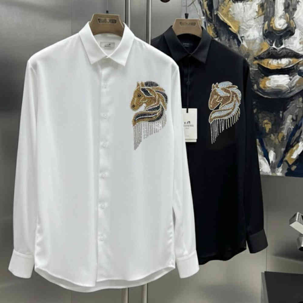 Hermès Embroidery Horse Logo White Premium Shirt-4