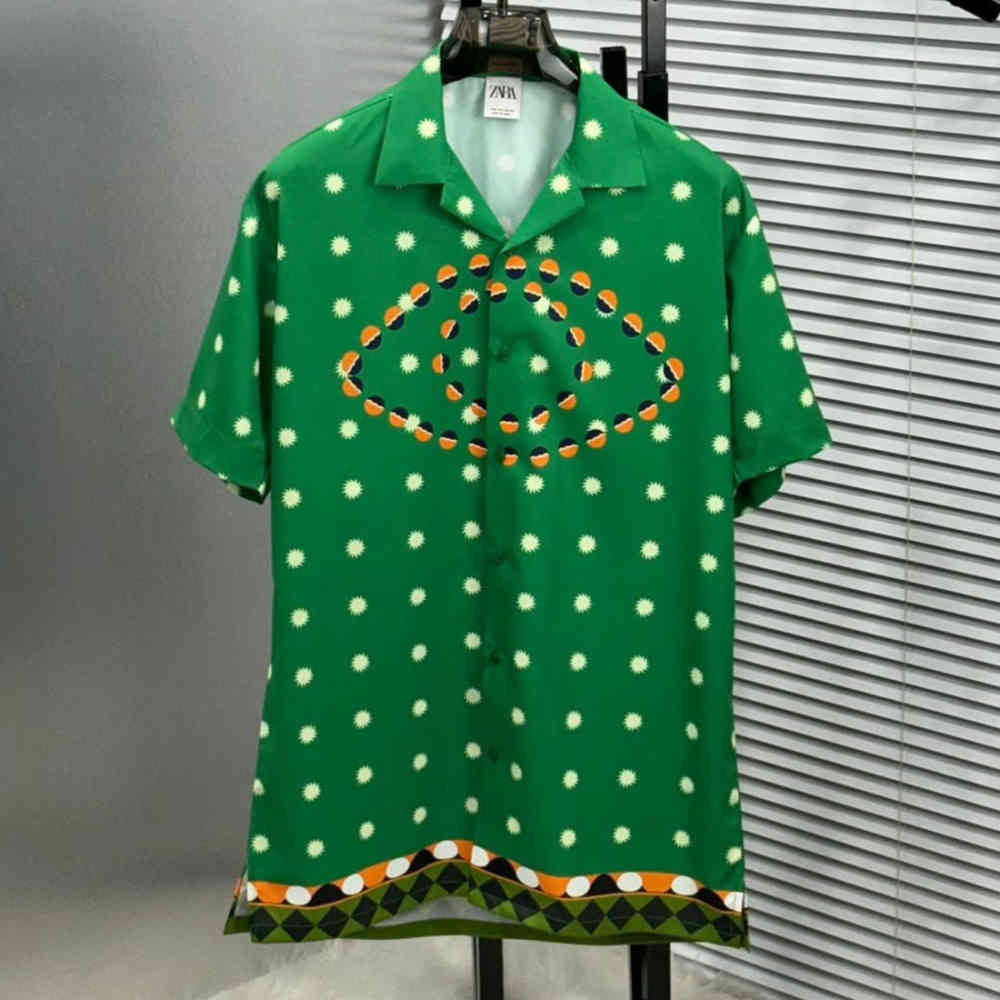 Green Zara Blue Hrithik Roshan Edition Printed Shirt