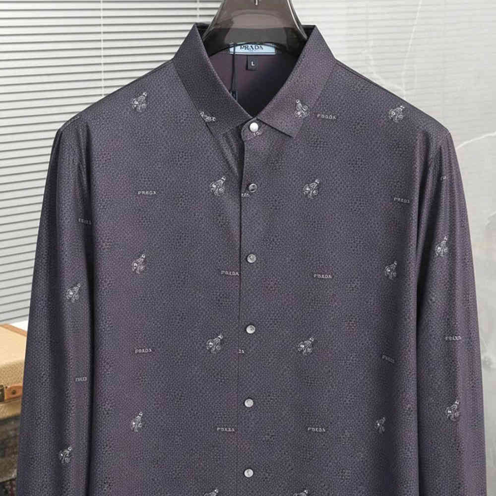 Prada Embroidery Grey Premium Quality Shirt-1
