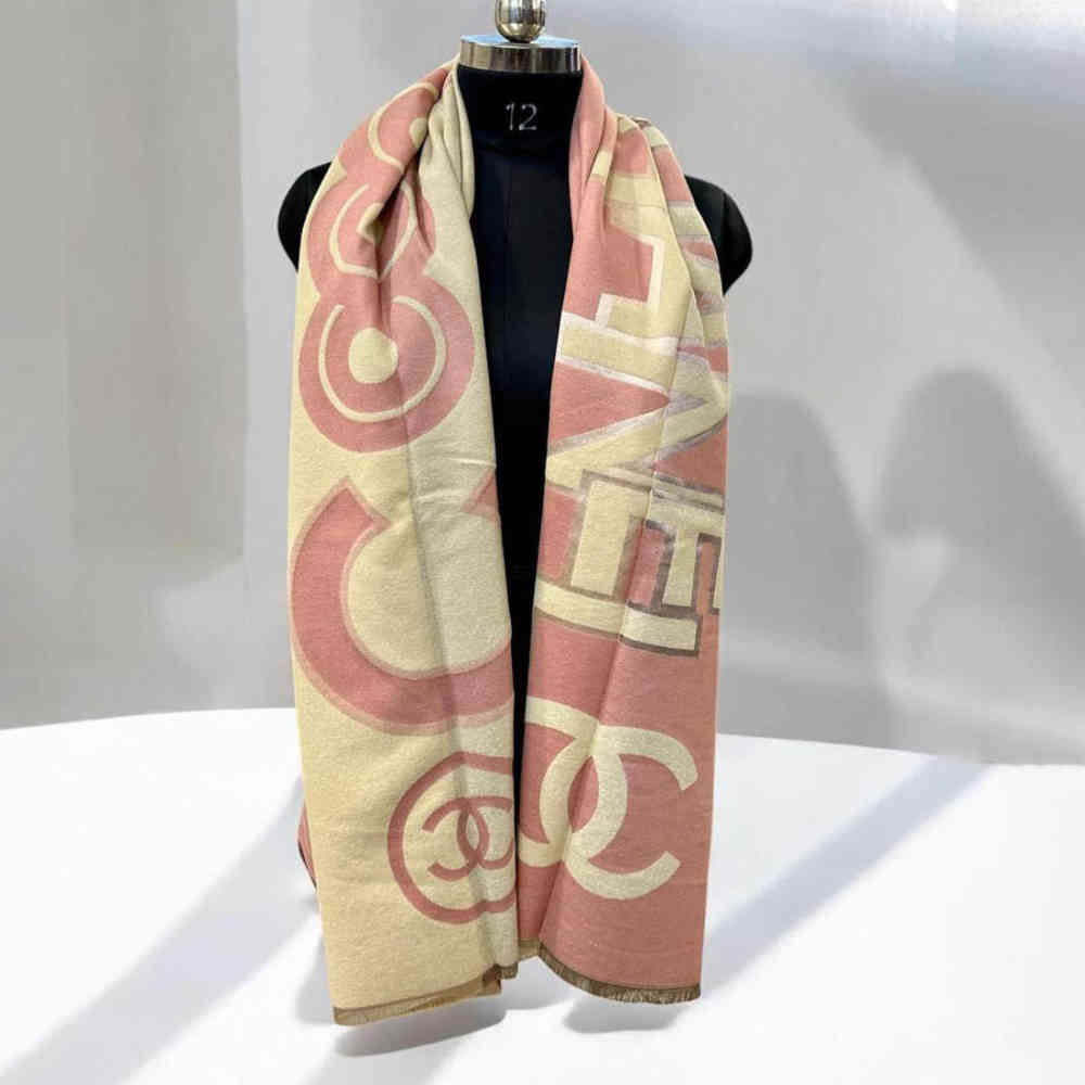 Pink Chanel Designer Blue Woolen Stole