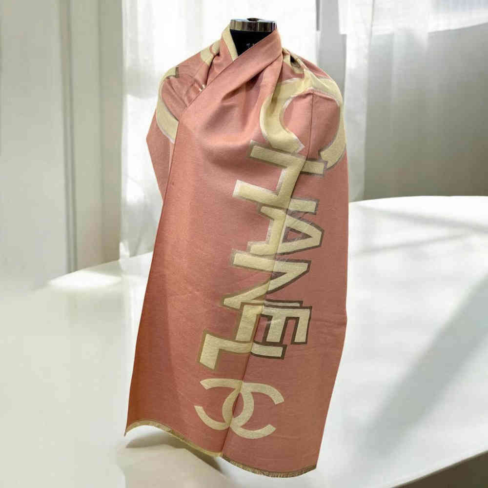 Chanel Designer Pink Woolen Stole-1