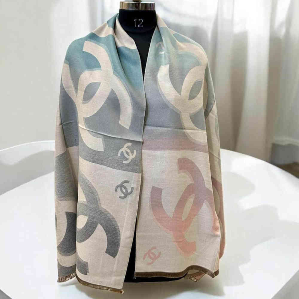 Grey Chanel Designer Brown Woolen Stole