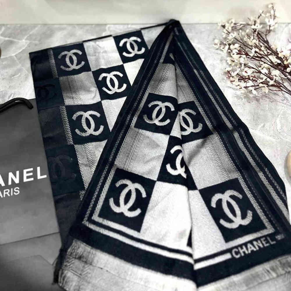 Black Chanel Designer Brown Woolen Stole