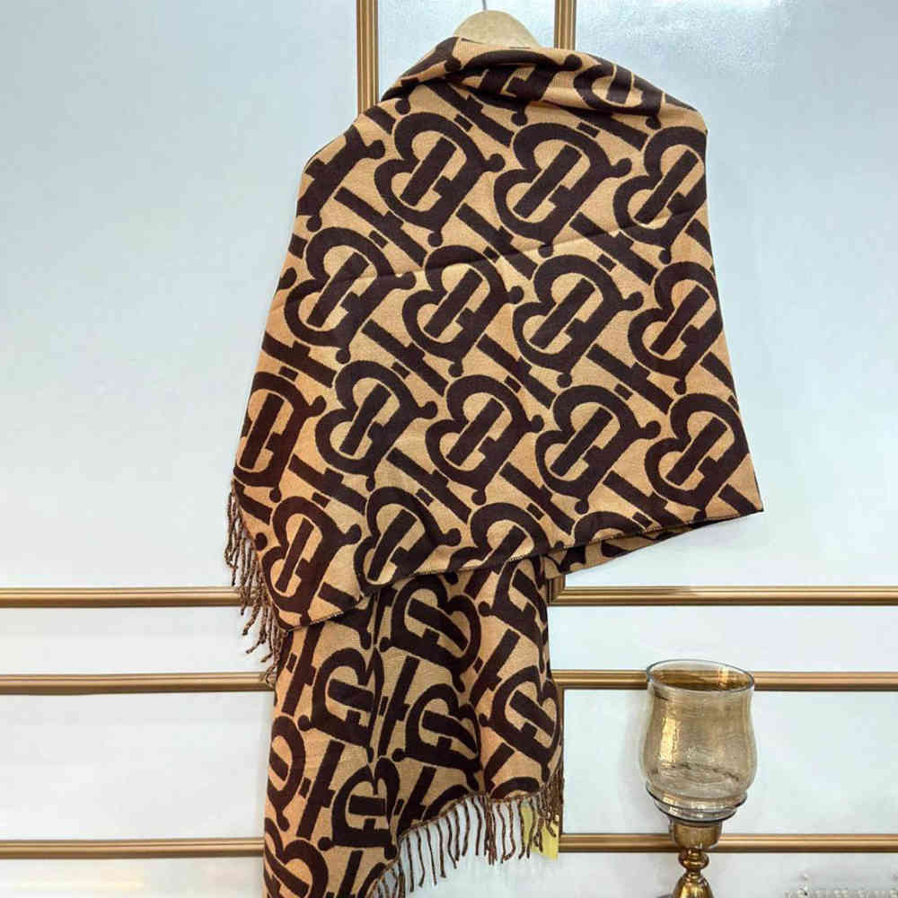 Brown Burberry Designer Black Silk Stole