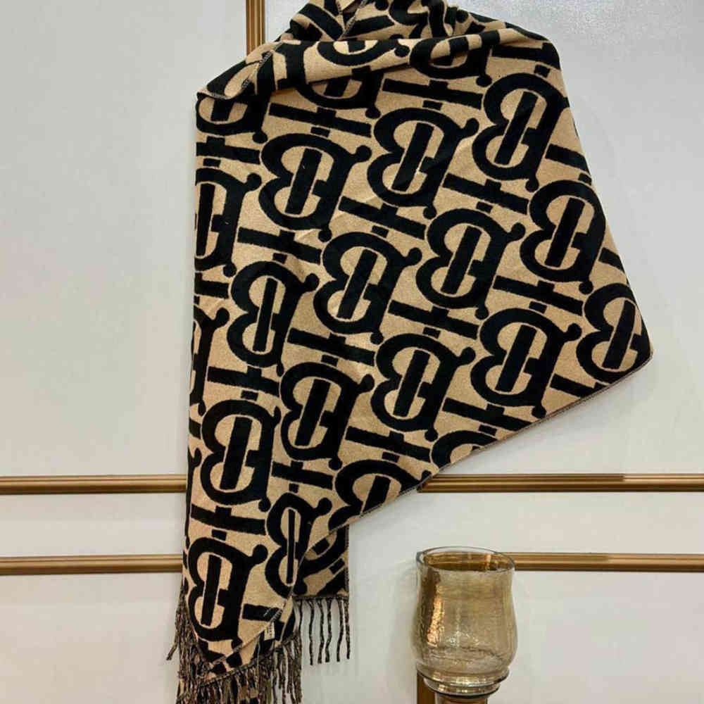 Brown/black Burberry Designer Black Silk Stole