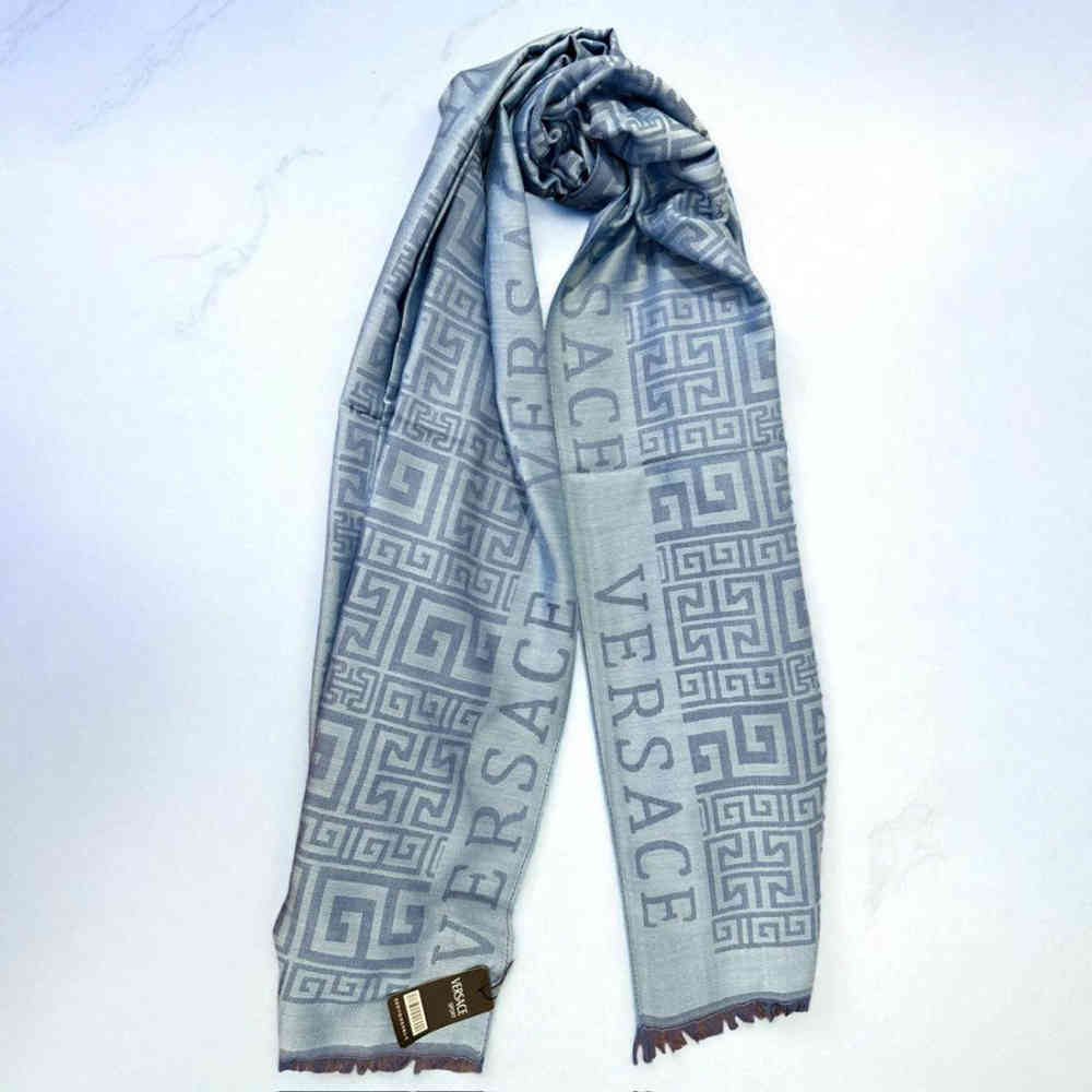 Versace Designer Blue Silk Stole-1
