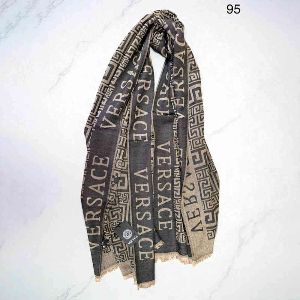 Versace Designer Dark Brown Silk Stole-thumb-2