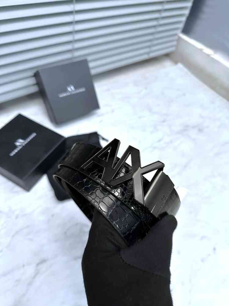 Armani Exchange Black Premium Quality Belt-thumb-2