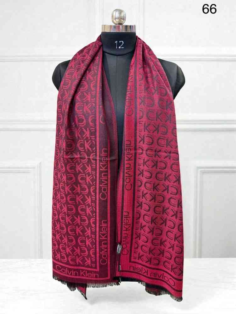 Wine Calvin Klein Reversible Designer Grey Woolen Stole