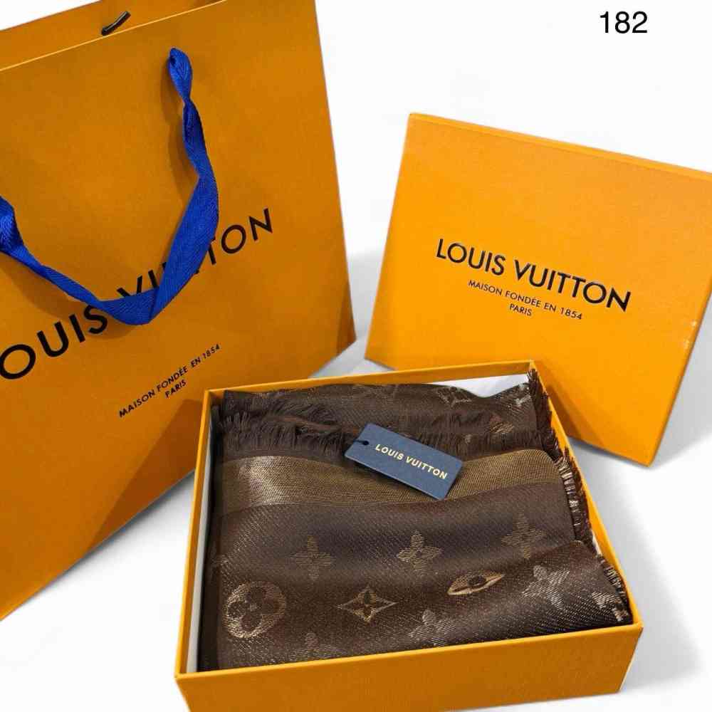 Louis Vuitton Reversible Dark Brown Shine Monogram Shawl-1
