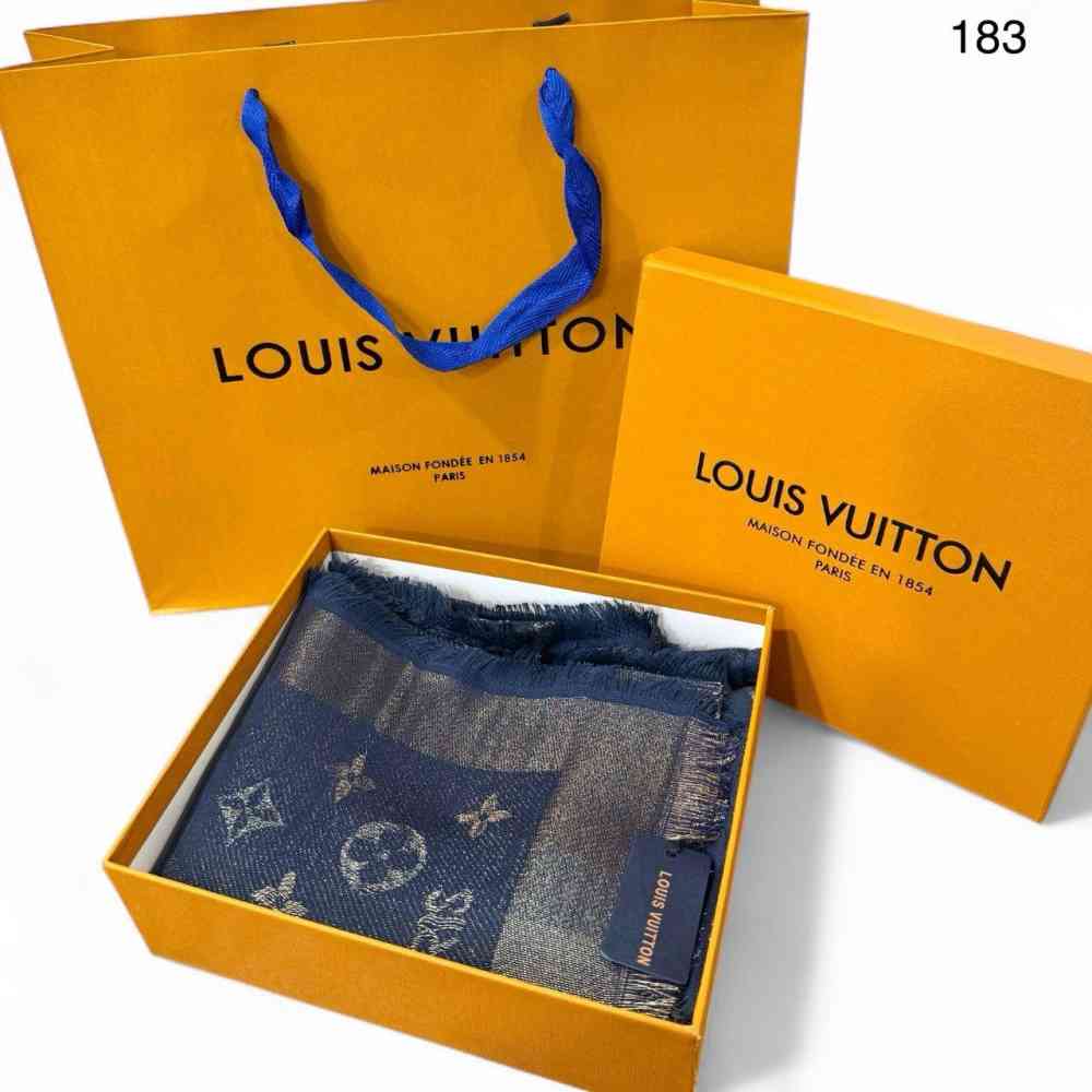 Louis Vuitton Reversible Blue Shine Monogram Shawl-2