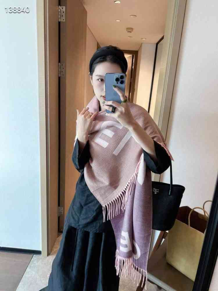 Chanel Designer Pink Woolen Stole-1