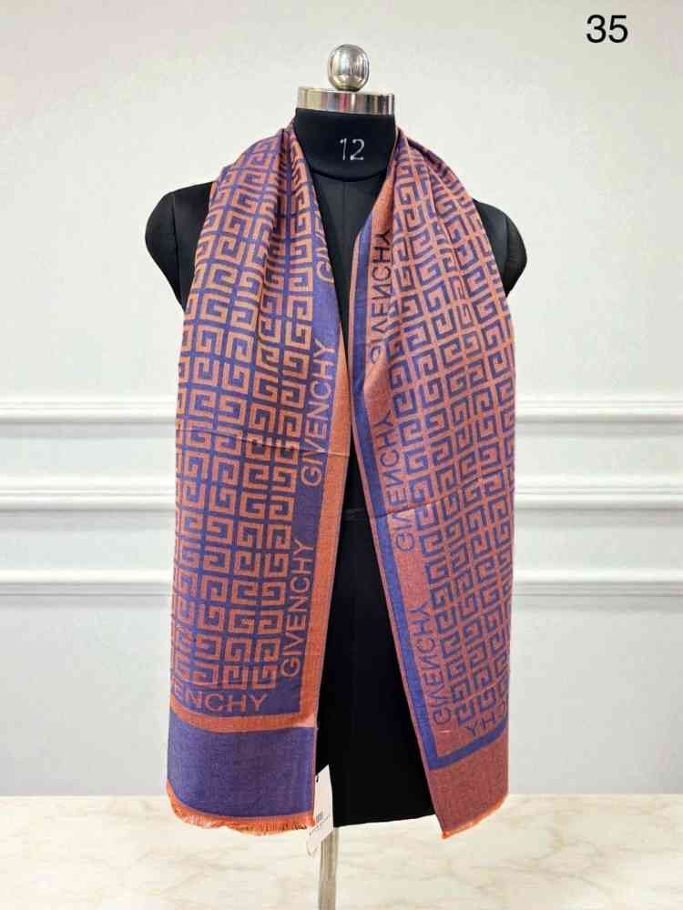 Givenchy Premium Quality Blue Reversible Woollen Stole-1