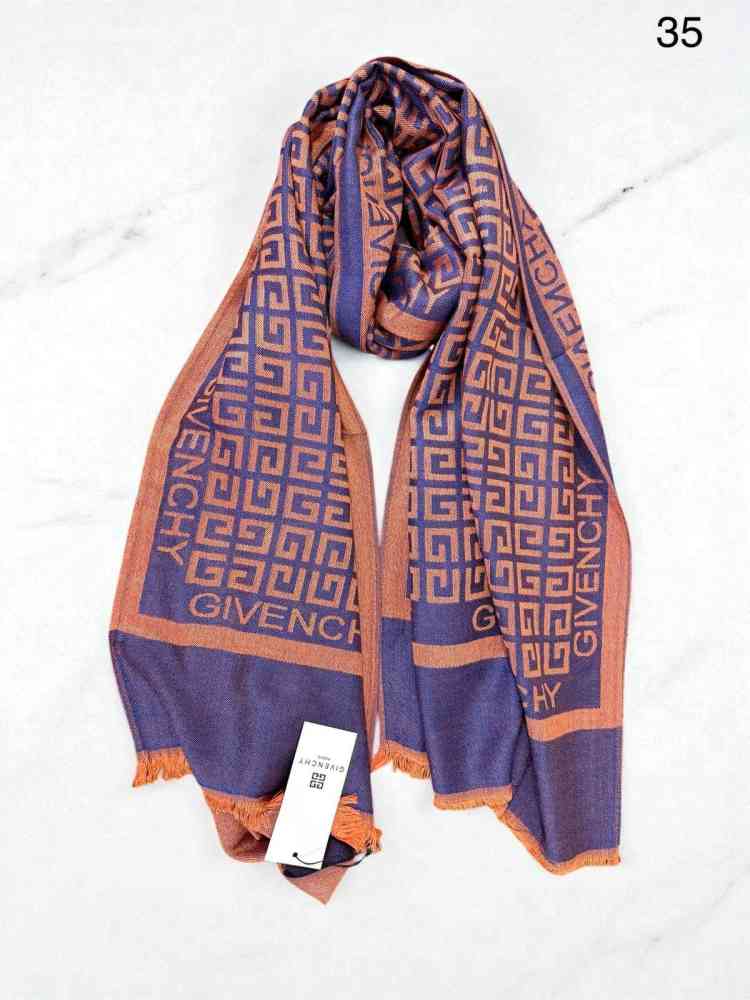 Blue Givenchy Premium Quality Brown Reversible Woollen Stole