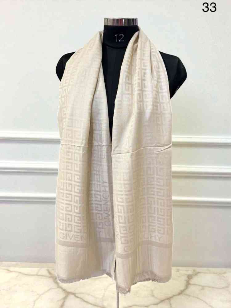 Cream Givenchy Premium Quality Brown Reversible Woollen Stole