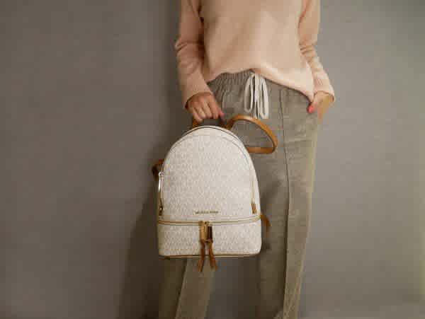 Michael Kors Jaycee White Backpack-thumb-2