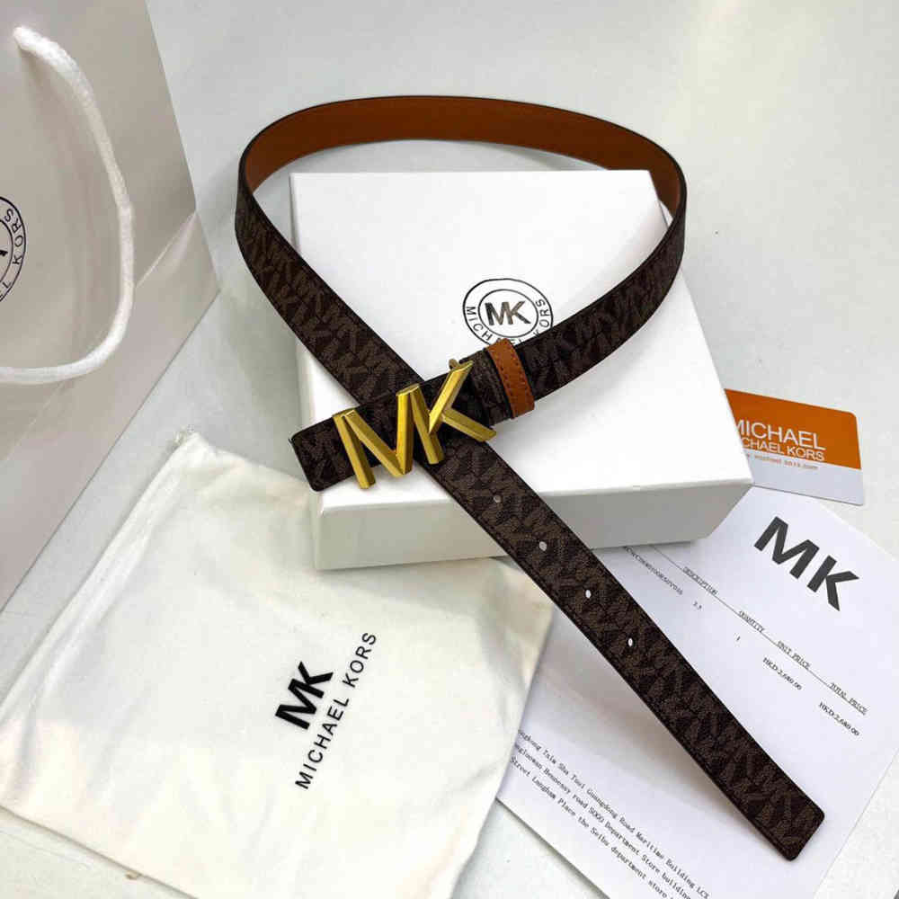 Brown & Golden Michael Kors White Premium Quality Belt