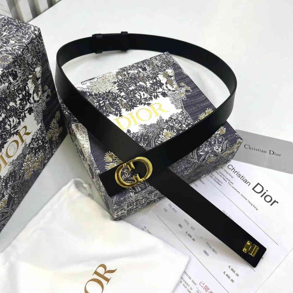 Dior Black & Golden Premium Quality Belt-thumb-0