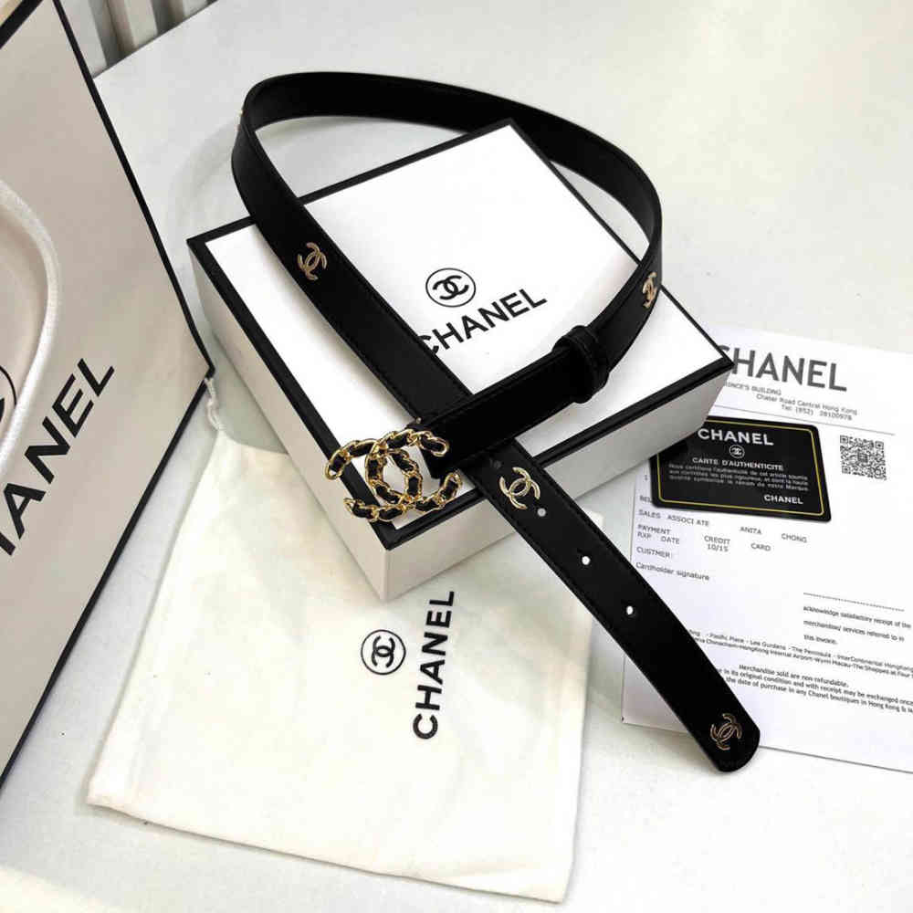 Chanel Primium Quality Black Ladies Belt-thumb-0