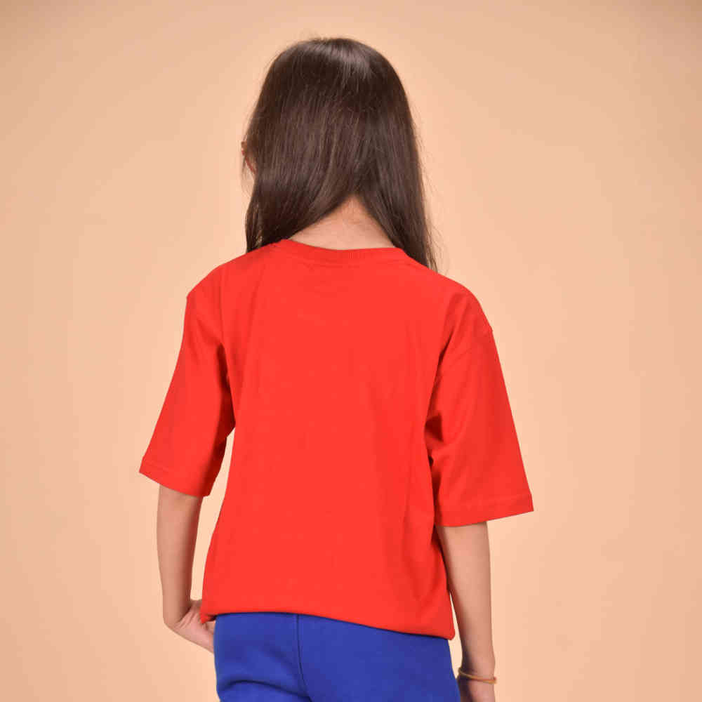 Moschino Red Teddy Print Premium Kids T-shirt-2
