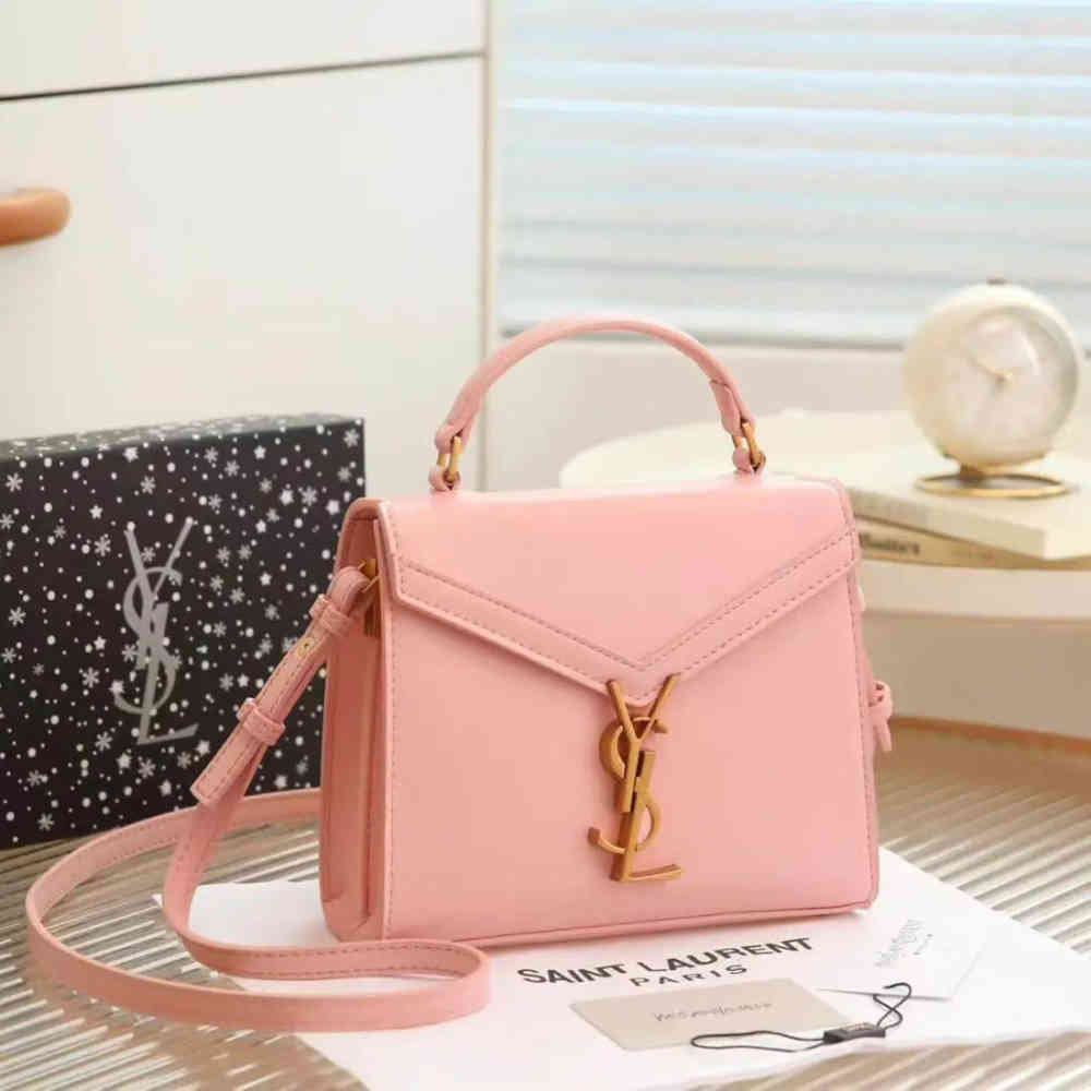 Pink Ysl Cassandra White Handbag
