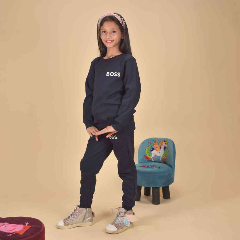 Dark Navy Blue Boss Black Premium Quality Tracksuit