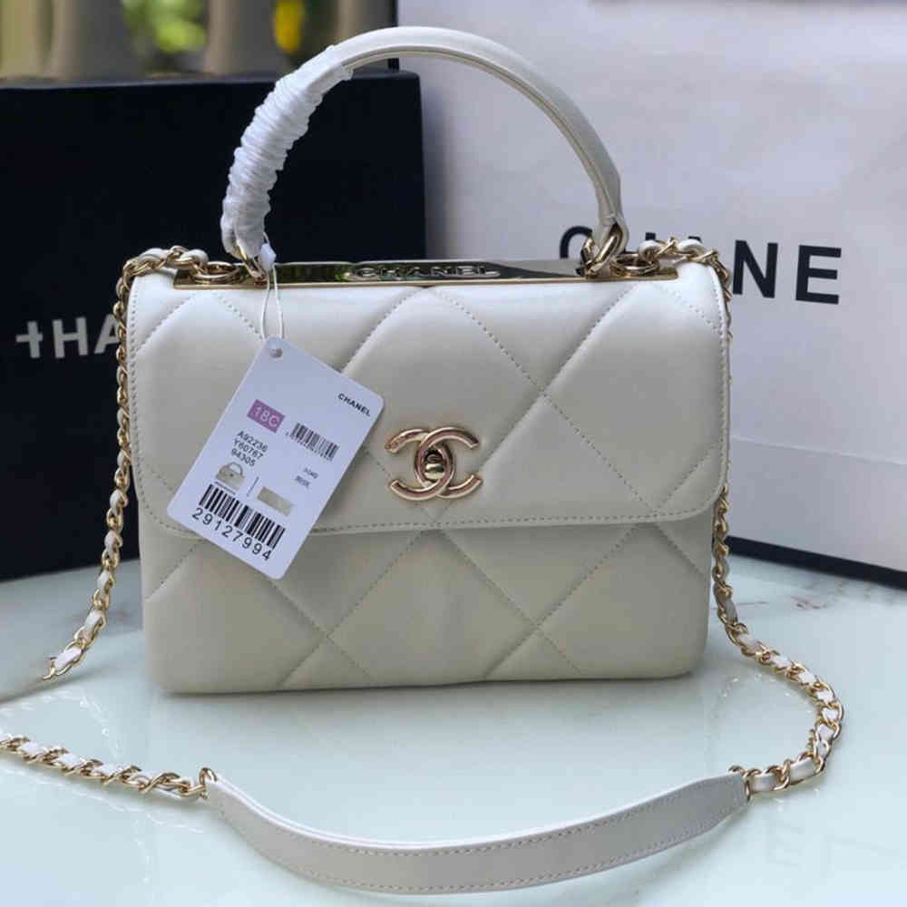 White Chanel New Trendy CC Top Black Sling Bag
