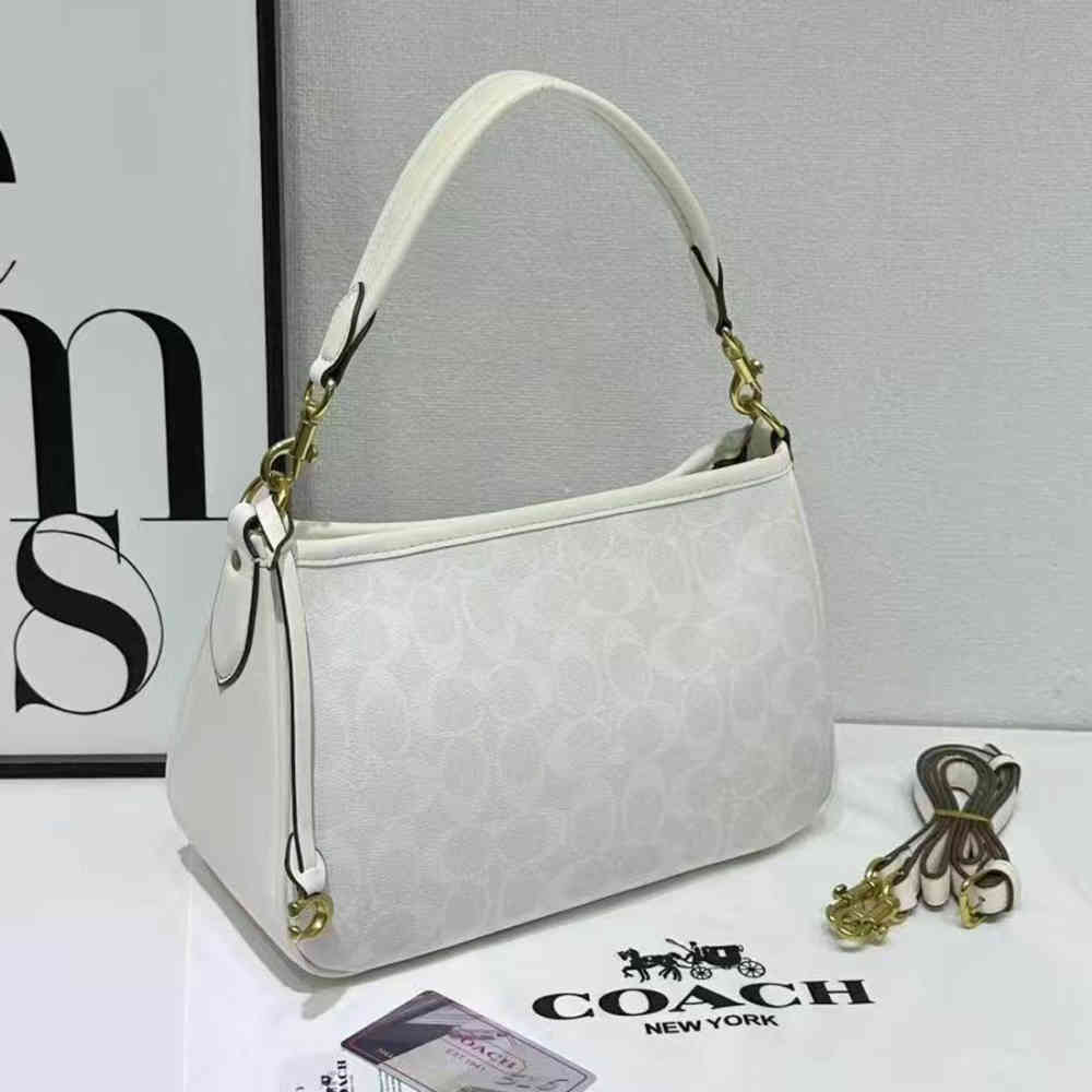 White Coach Cary Cream Shoulder Bag