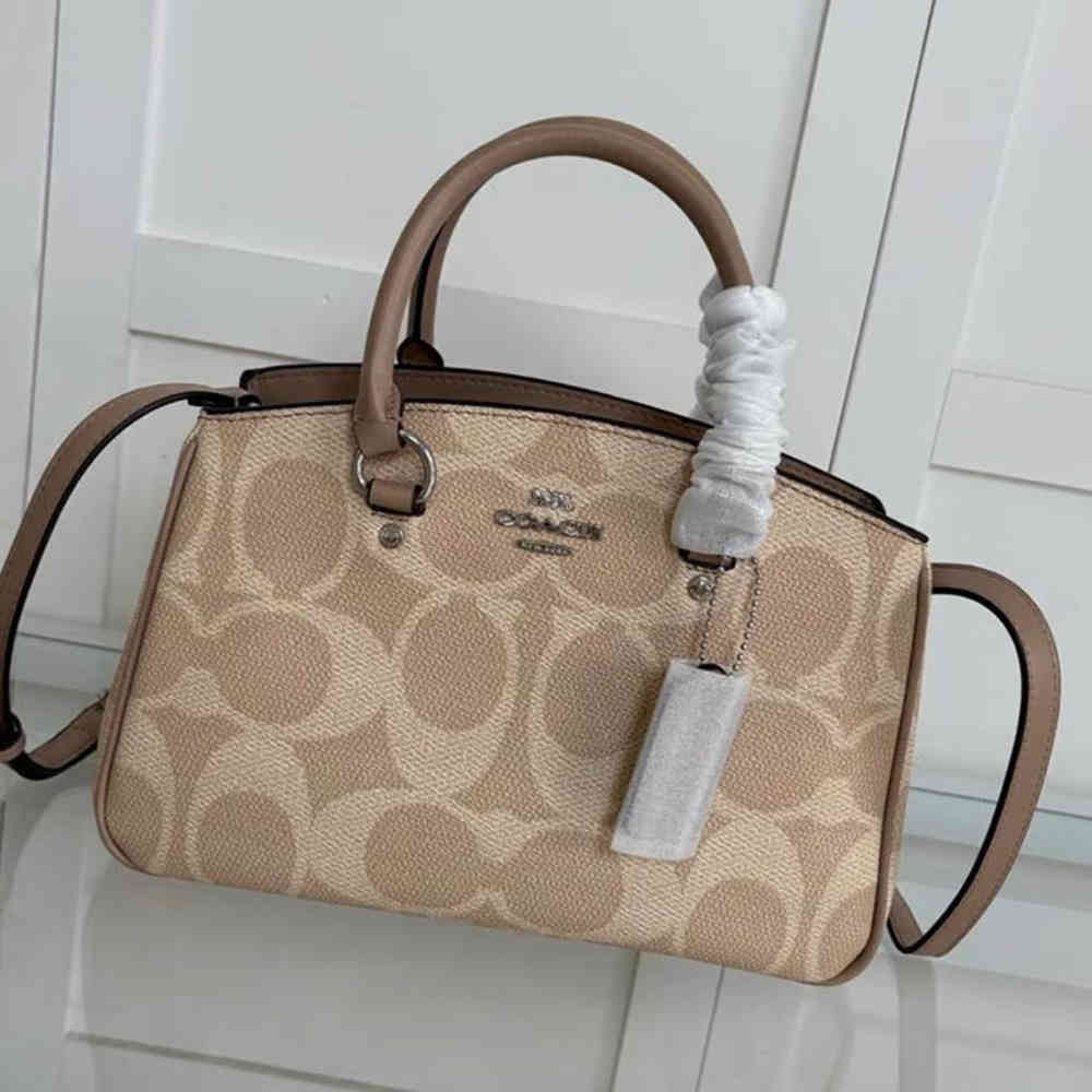 Beige Coach Savannah Carry All White Handbag