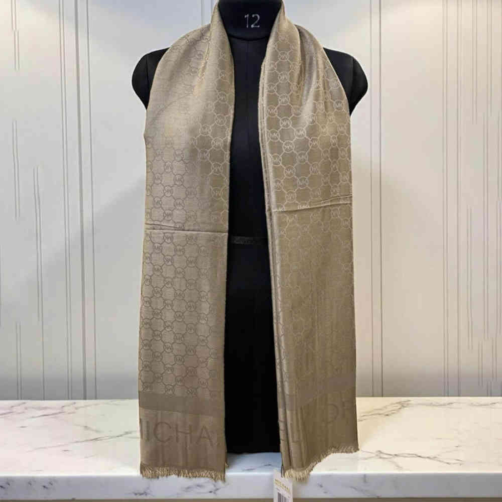 Michael Kors Light Beige Semi Woolen Stole-thumb-0