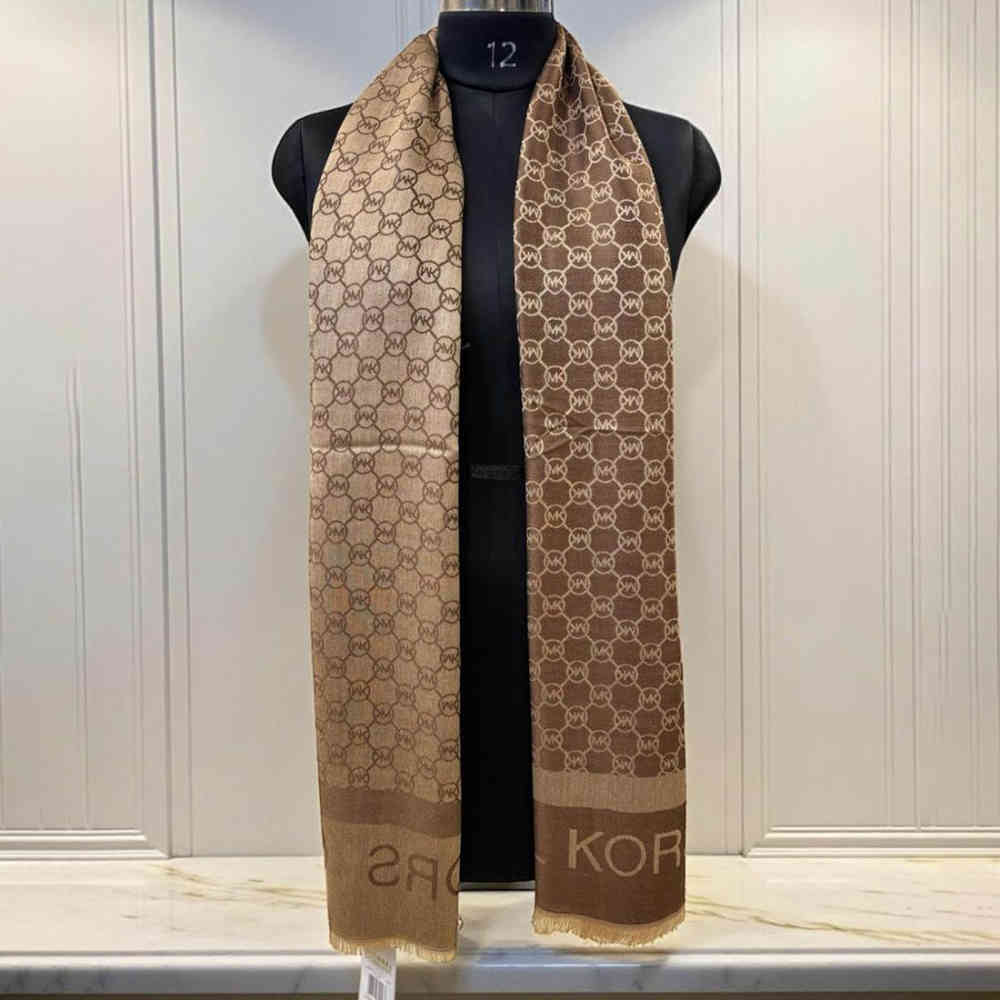 Beige Michael Kors Black & Grey Semi Woolen Stole
