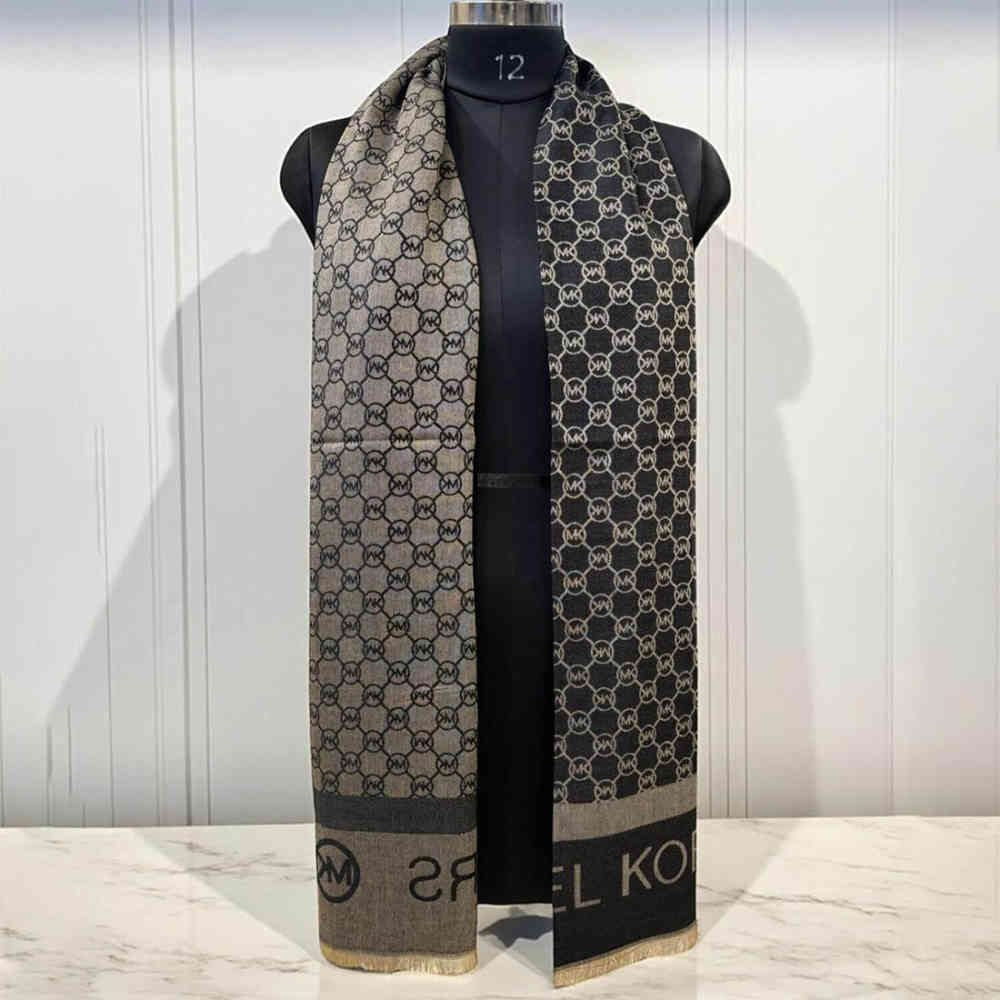 Black & Grey Michael Kors Pink Semi Woolen Stole