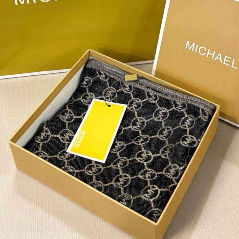Michael Kors Black & Grey Semi Woolen Stole-1