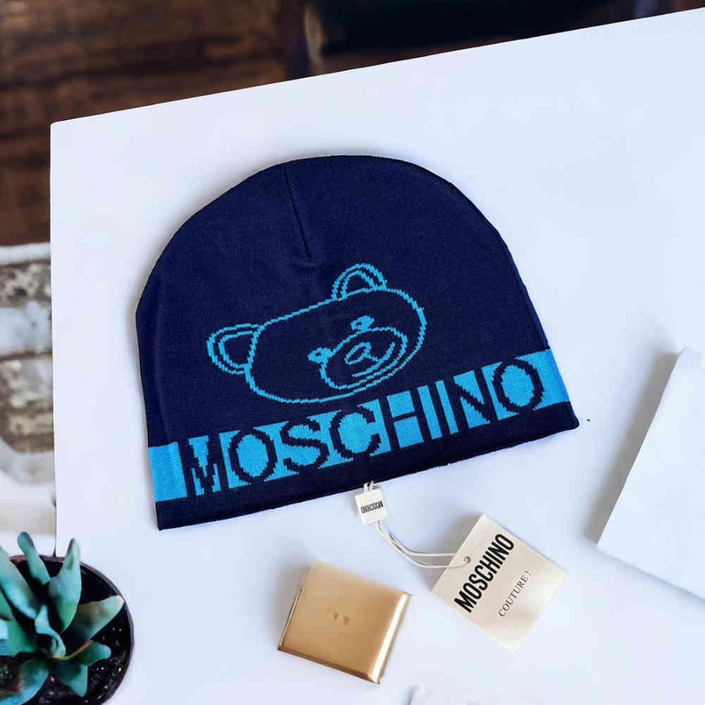 Blue Moschino Brown Cashmere Beanie