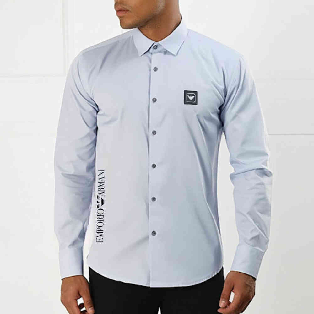 Sky Blue Emporio Armani White Premium Shirt
