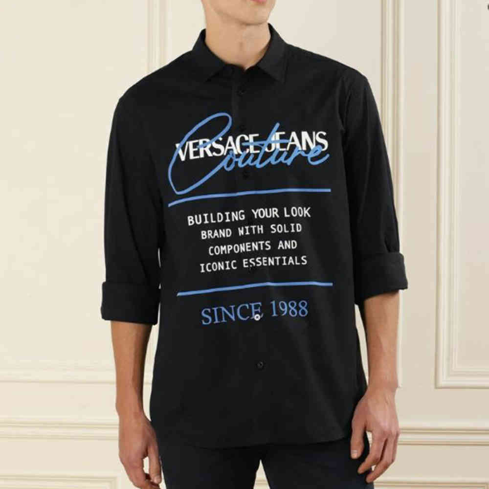 Black Versace White Premium Cotton Shirt