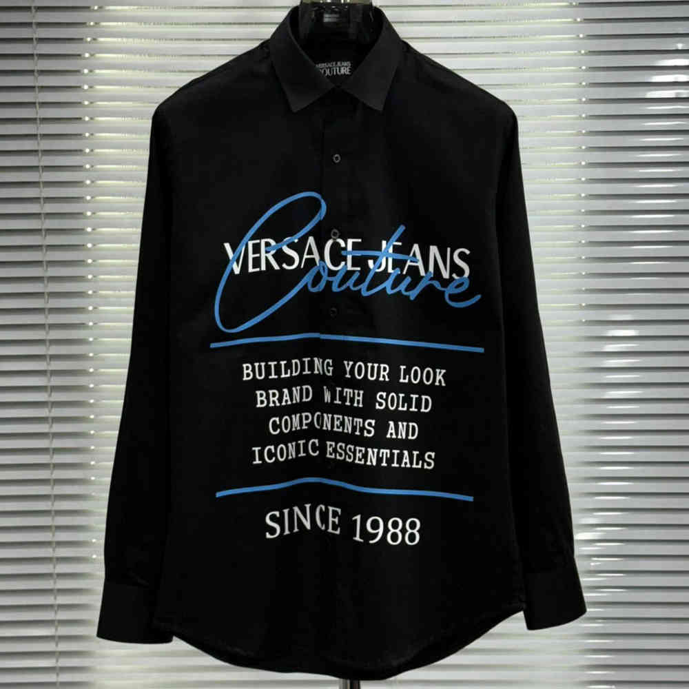 Versace Black Premium Cotton Shirt-1