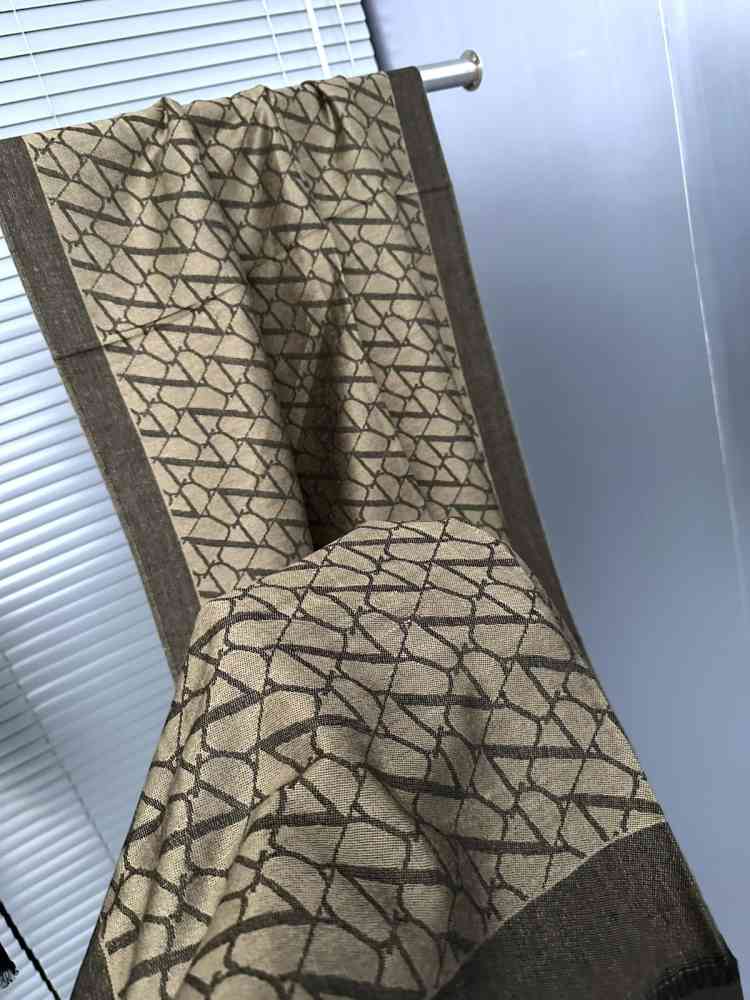 Brown Valentino Designer Black Silk Stole