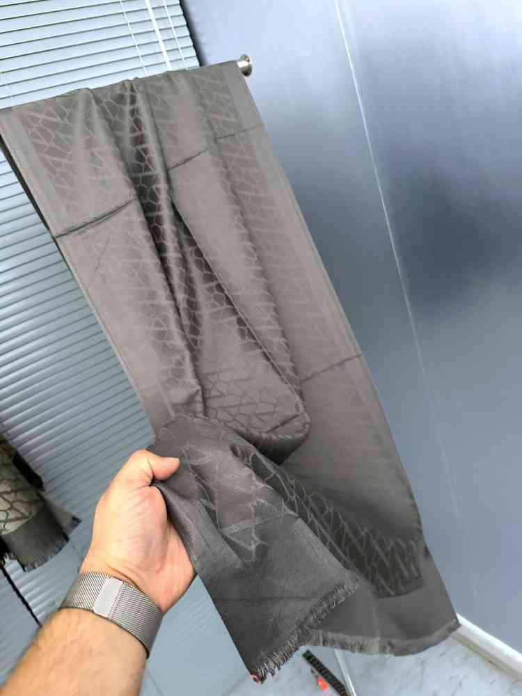 Grey Valentino Designer Black Silk Stole